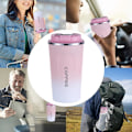 Miniatyrbilde 5 av 5: Kaffetermoskopp for Reise, 510ml Rustfritt Stål Gjenbrukbar, 100% Lekkasjesikker, Dobbel Vegg Vakuumisolert for Varm og Kald Kaffe Pink