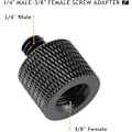 Miniatyrbillede 3 af 5: Kameraskrueadapter Gevind 1/4\" Han til 3/8\" Hun og 3/8\" Han til 1/4\" Hun Adapter Kit