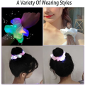 Miniatyrbilde 3 av 5: 6 stk LED Scrunchies for kvinner, 3 farger lysmoduser, lys opp hårbånd, for jul glød Rave i mørket festartikler