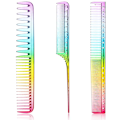 Miniatyrbilde 1 av 4: 3-pakning Fine Cutting Combs Salon Combs Fine Tooth Combs Styling Combs Anti-Static Heat Resistant Hair Combs (Rainbow)