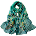 Miniatyrbilde 1 av 5: Sjal i chiffon for kvinner - Lett blomstertrykt sjal i chiffon for damer, skjerf, wraps for vår og høst