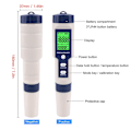 Miniatyrbillede 5 af 5: PH-meter, 5 i 1 PH/TDS/EC/ORP/temperatur, vandkvalitetsmonitor tester til svømmebassiner, hydroponics, drikkevand, akvarier