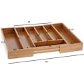 Miniatyrbillede 3 af 5: Udtrækkelig bestikbakke i bambus 33,5 x 28 cm-45 cm