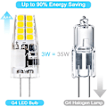 Miniatyrbillede 3 af 5: 3W G4 LED-pære, 6000K koldt hvidt, 35W G4 halogenpæreækvivalent, AC/DC 12V, 300 lumen, ikke-dæmpbar, 10-pak
