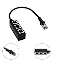 Miniatyrbilde 2 av 4: RJ45 Splitter Adapter Cable, RJ45 1 Male til 3 Female Jack Port LAN Ethernet Splitter Y Adapter Cable