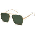 Pikkukuva 1 / 3: Retro Ylisuuret Neliömäiset Polarisoivat Aurinkolasit unisex Vintage Sävyt UV400 Klassiset Suuret Metalliset Aurinkolasit gold