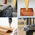 Miniatyrbild 5 av 5: Stegade borr Dubbelspår försänkningsborr HSS Konisk borr för stål Trä, plast, mässing, aluminium 3 st