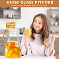 Miniatyrbillede 4 af 5: Glas vandkande, 2,2 liter / 74 oz glaskande med tæt låg, til varmt/koldt vand, is-te og juice