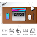 Miniatyrbillede 4 af 5: Læder Skrivebordsunderlag, Skridsikker PU Læder Skrivebordsunderlag, Laptop Skrivebordsunderlag, Vandafvisende Skrivebordsunderlag til Kontor og Hjem Brown 31.5" x 15.7"
