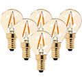 Pikkukuva 1 / 5: G40 LED-filamentti Mini Globe -lamppu 1W, Lämmin 2200K (Amber Glow, E14 SES 220V-240V Vintage Kynttilänjalka-lamput, 6 kpl pakkaus