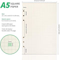Miniatyrbild 2 av 3: A5 3-pack 5mm Ruled Ruled Paper - Påfyllningsbara rutnät papper 135 ark/270 sidor
