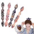 Pikkukuva 1 / 5: Hiusdonitsi, 4 kpl Magic Rabbit Ear -tyylimuotoilun kierteinen donitsi - Kukkainen