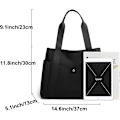 Miniatyrbilde 2 av 5: Toteveske for kvinner Nylon Casual Håndveske Skulderpose Multi Lommer Topphåndtak Shopping Bag