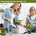 Miniatyrbillede 4 af 5: Haveværktøjsæt til Havearbejde, 3 i 1 Haveværktøjsæt til Omplantning af Blomster og Grøntsager, Løsgørelse af Jord, Lugning (Rød)