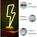 Miniatyrbillede 4 af 5: LED Neon Skilt Soveværelse Dekorativt Natlys Indendørs Belysning Batteri og USB Drevet Lampe (Varm Hvid Blinkende)
