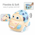 Miniatyrbild 4 av 5: Spädbarnsskallra, Barnvagnsleksaker med mjukt gummiskallra 3 delar, Friktionsdrivna fordon Baby Learning Present för barn 6-12 månader gamla