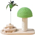 Miniatyrbild 1 av 5: Katt leksaker Sisal rep Scratcher svamp Scratching Post Tree Tower trä skivspelare boll kattunge klätterställning