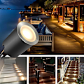 Miniatyrbillede 3 af 5: Sæt med 16 udendørs LED-spotlights, IP67 vandtæt, Ø 32mm, udendørs indbyggede spotlights til træterrasse, pool, have