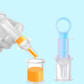 Miniatyrbild 2 av 5: 3 st spädbarnsmedicin dispensrar baby flytande matningssprutor silikon matningsmedicinverktyg för nyfödd småbarn (vit, rosa, blå)