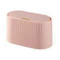 Miniatyrbild 1 av 5: Liten papperskorg för skrivbord med lock, 2L Mini skrivbordspapperskorg med trycklock, Bärbar skrivbordspapperskorg Tepåse papperskorg för vardagsrum (ROSA)