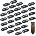 Miniatyrbilde 1 av 5: Hårforlengelsesklips Svart, Parykkklips Snap Clips, Metall Parykkklips for Dine Parykker, 30 Stykker