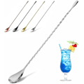 Miniatyrbilde 1 av 5: Cocktail-omrøringskje i rustfritt stål, lange håndtak, lang vridd cocktail-omrører for bartender, lang og attraktiv spiraldesign for omrøring Gun black