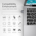 Miniatyrbild 2 av 5: USB C till USB Adapter (2-pack), USB-C Hane till USB3.0 Hona Adapter Kompatibel med MacBook Pro efter 2016, MacBook Air efter 2018 Space Gray
