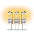 Miniatyrbilde 2 av 2: Sett med 3 halogenpærer med G4-sokkel, 375 lumen, 2800K, 12V 20W, varm