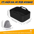 Miniatyrbillede 5 af 5: 2 stk. silikonepotter til dobbelt airfryer, silikone airfryer-indsatser, dobbelt airfryer-silikone airfryer-kurv, airfryer-stativ