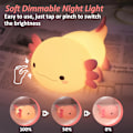 Miniatyrbild 2 av 5: Axolotl Nattlampa, Axolotl-presenter för barn, Söt Silikon Axolotl-lampa med Timer Dimbar, Nattlampa för barnrum