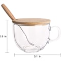 Miniatyrbilde 2 av 5: Glasskopp 15OZ Klar Kaffe Krus med Låser Skje for Frokost Te, Melk, Drikke, Havregryn, Yoghurt