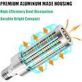 Miniatyrbilde 4 av 5: 60W LED-maispære, 500W-ekvivalent pære, 7200 lumen superlys E27, 6000K kald hvit, for lagerverkstedgarasje (6000K kald hvit)