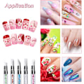 Miniatyrbild 5 av 5: 5 st Silikon Nagelkonst Penslar, Dubbeländad Manikyr Skulpteringspenna, Nagelkonst DIY Dekorationsverktyg Nagelborste Pricknings Salon Verktygsset