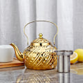 Miniatyrbillede 2 af 5: 1400ml Rustfrit Stål Tekande med Infuser, Antik, Velegnet til Induktion eller Gasblus