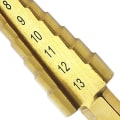 Miniatyrbillede 2 af 4: Mengshen Trin Drill Bit 3-13mm, Højhastigheds Stål Titanium Belagt Trin Drill Bit Cutter Hex Skaft Power Tool HSS Professionel Pagode Drill Bit