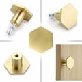 Pikkukuva 2 / 5: 10 kpl messinkiset kuusikulmaiset nupit, kaapin oven nupit pyöreät messinkiset nupit huonekalunupit 30*21mm
