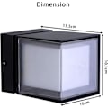 Pikkukuva 3 / 5: LED-ulkoseinävalaisin 12W IP66 Vedenpitävä seinävalaisin Moderni ulkovalaisin pihalle, puutarhaan, pylvääseen, terassille, seinän lähelle, kanava, lämmin valkoinen 3000K