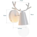 Miniatyrbillede 3 af 5: Sæt med 2 moderne væglamper Indendørs væglamper med gevirdekoration Metalvæglamper til soveværelse Stue Trapper, Hvid