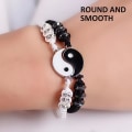 Miniatyrbillede 3 af 5: 4 Yin Yang justerbar snor armbånd, Yin Yang par armbånd, matchende Yin Yang bedste ven armbånd