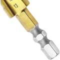 Miniatyrbillede 4 af 4: Mengshen Trin Drill Bit 3-13mm, Højhastigheds Stål Titanium Belagt Trin Drill Bit Cutter Hex Skaft Power Tool HSS Professionel Pagode Drill Bit