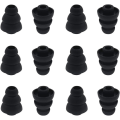 Miniatyrbillede 1 af 2: 6 par udskiftning triple flange kegle ørepropper ørepropper ørepropper silikonepropper passer til de fleste in-ear-hovedtelefoner, sort