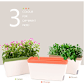 Miniatyrbillede 3 af 5: Selvvandende Plantepotter, Sæt med 3 10,5\" Rektangulære Vindueskarm Urtepotter, Moderne Plastik Blomsterpotter til Udendørs Have