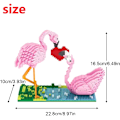 Miniatyrbillede 2 af 5: Mikro Byggeklodser Mini Kæledyrs Byggelegetøj Klodser til børn Flamingo 9 x 4 x 6 inches