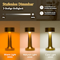 Miniatyrbilde 4 av 5: Pakke med dimbar skrivebordslampe, oppladbar LED-lampe gold