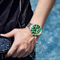 Pikkukuva 5 / 5: OLEVS Miesten Kellot Musta Green Dial/Gold Silver Band
