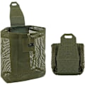 Miniatyrbilde 1 av 5: Sammenleggbar Mesh-pose med snor Multifunksjonell verktøypose Gjenvinningspose Dumppose for belte vest ryggsekk utendørsaktiviteter Army Green