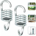 Miniatyrbild 1 av 5: 2-pack hängmattekrokfäste sandbag rostfritt stål fjäder kraftig 250 kg för hängmattestol hängande - silver