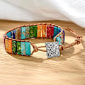 Miniatyrbilde 3 av 5: 7 Chakra Armbånd for Kvinner med Ekte Steiner Lær Wrap Healing Bead Armbånd Kvinner Menn Boho Vennskap Smykker