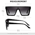Miniatyrbilde 2 av 4: Overdimensjonerte firkantede solbriller Mote siamesisk linse stil Flat Top Shield Shades unisex B
