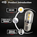 Miniatyrbillede 3 af 4: E10 LED-pære 220V 230V AC energibesparende LED-indikatorlys 8mm skruebase 3030 4SMD LED-chipsets opgraderet pære, varm hvid (4 stk.)
